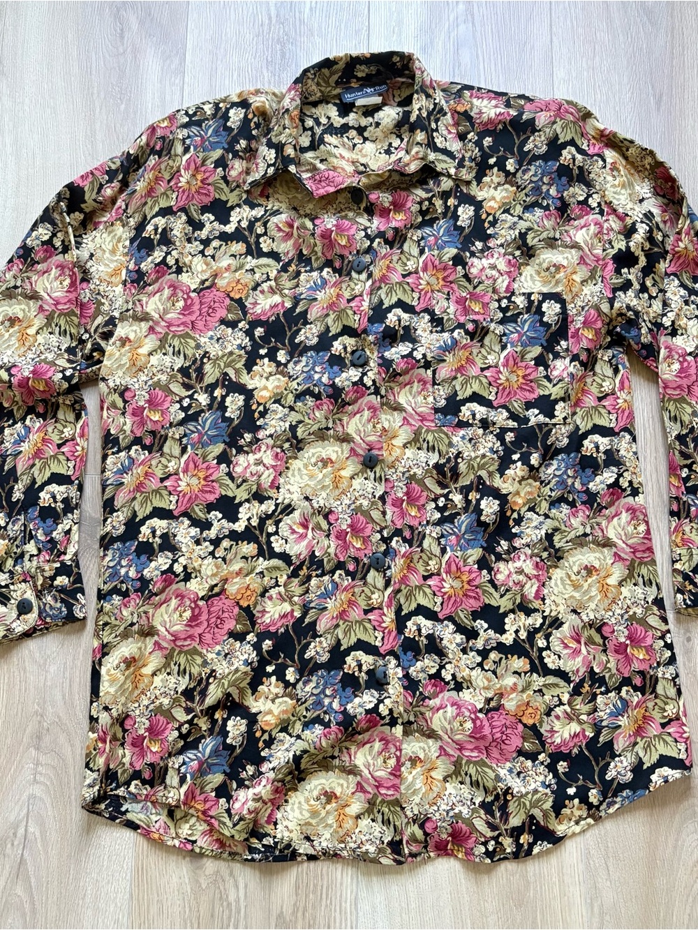 Vintage Hunters Run Floral Button Up Shirt Small Made In USA Cottagecore
